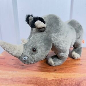 Wild Republic Rhino Plush Toy Stuffed Animal Gray Realistic Safari Zoo